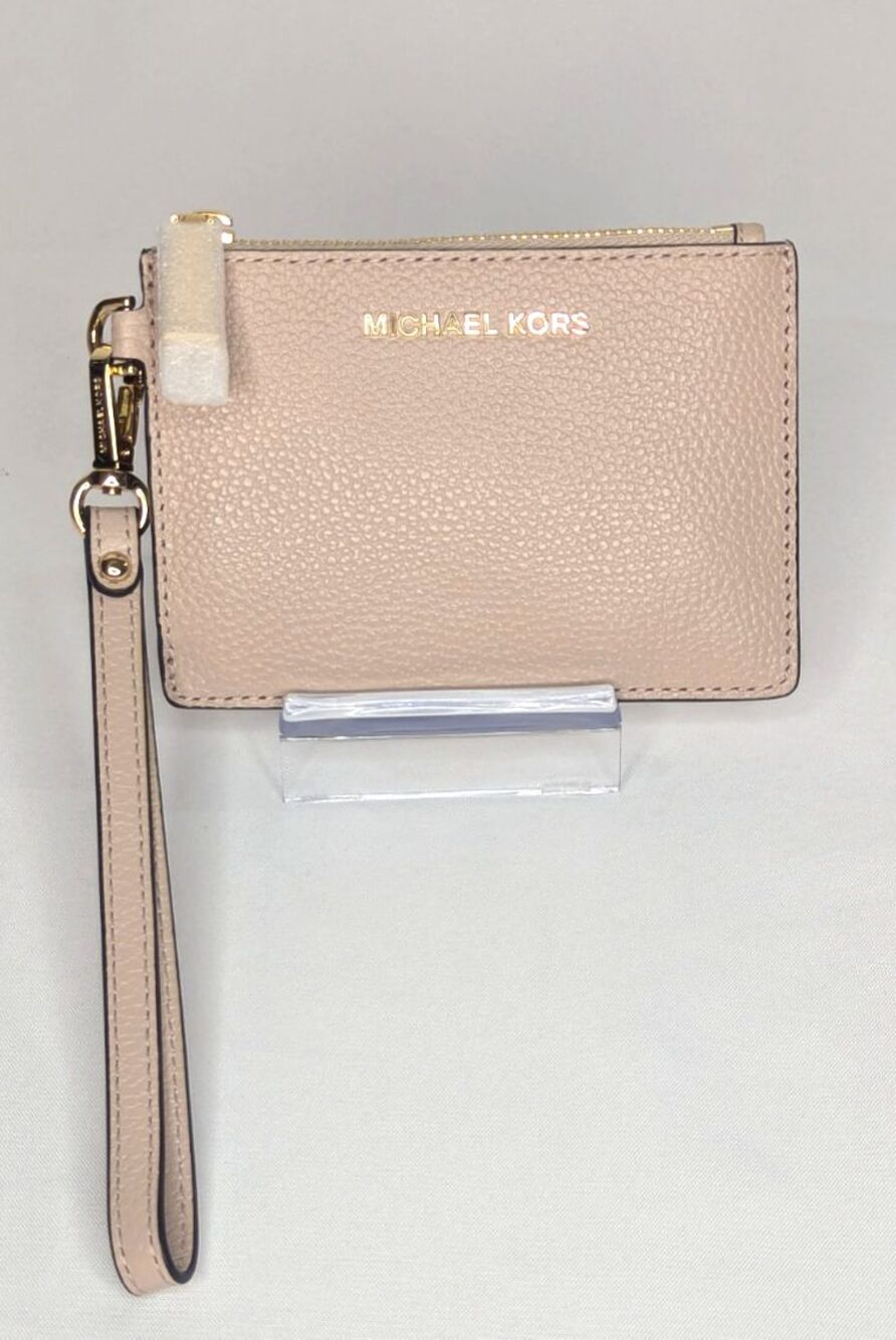 Michael Kors Mercer Small Leather Coin Pouch Card Case - Soft Pink